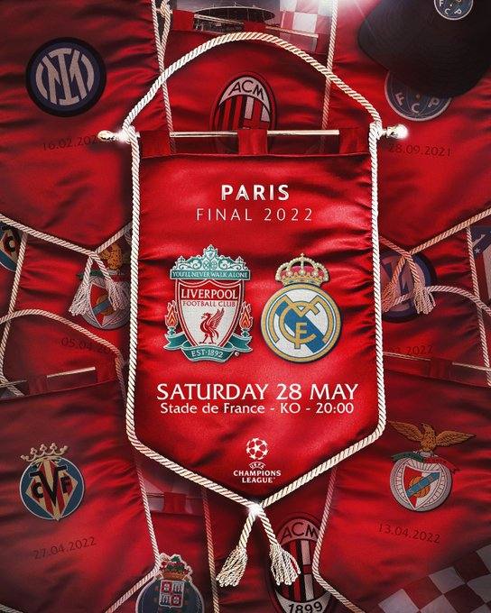 Paris contra liverpool nesse sábado 18 de maio